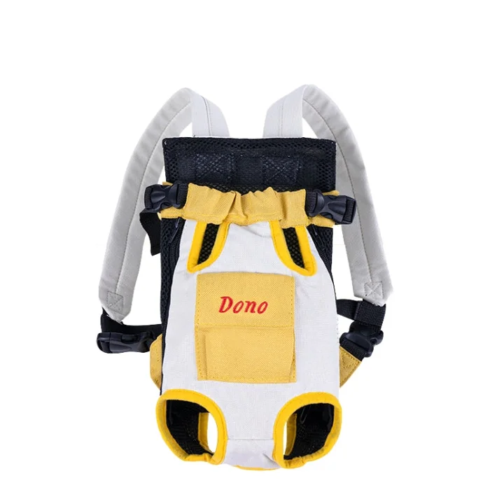 DONO Pet Four-legged Bag Outdoor Carrying Bag Breathable Backpack, Size: XXXL(Yellow White)
