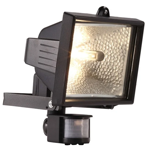 Eco Halogen PIR Floodlight – Black – 400W