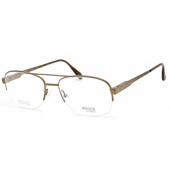 Elasta Men’s Eyeglasses – Brown Aviator Half Rim Frame Clear Lens | 7184/N 009Q 00