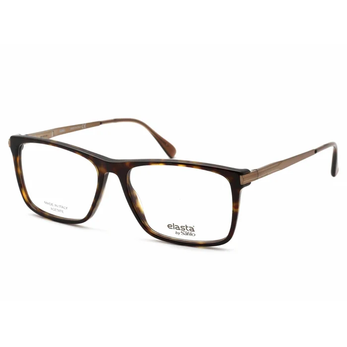 Elasta Men’s Eyeglasses – Havana Rectangular Plastic Full Rim Frame | E 1644 0086 00
