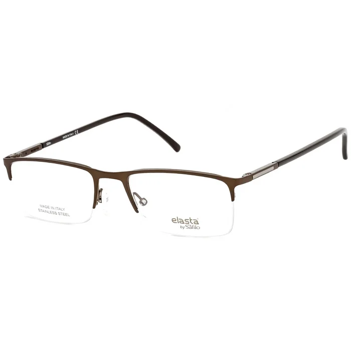 Elasta Men’s Eyeglasses – Matte Brown/Black Stainless Steel Frame | E 7233 04IN 00