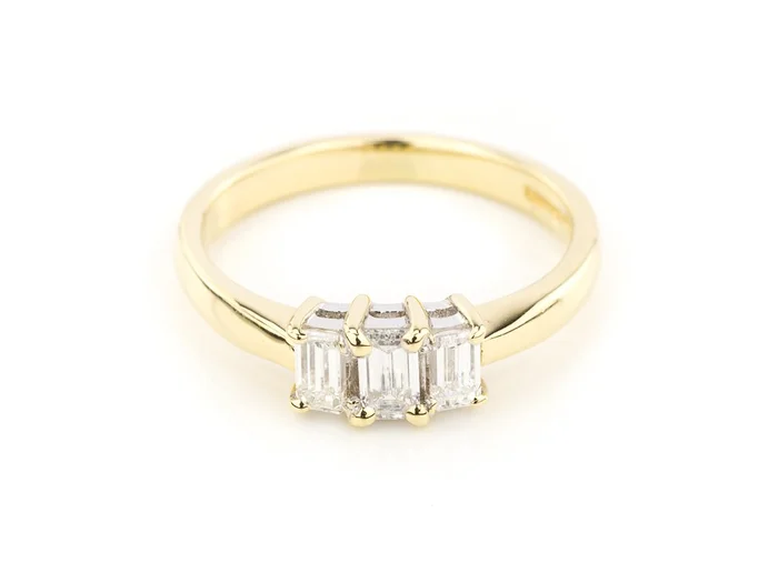Emerald Cut & Diamond Ring