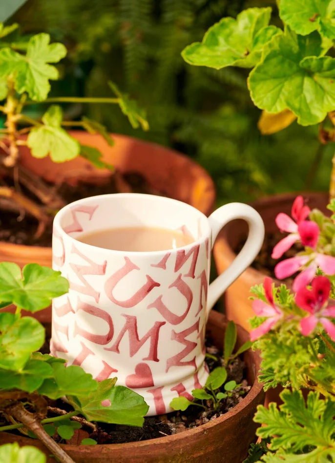 Emma Bridgewater M.U.M Pink 1/2 Pint Mug – Unique Handmade & Handpainted English Earthenware Tea/Coffee Mug
