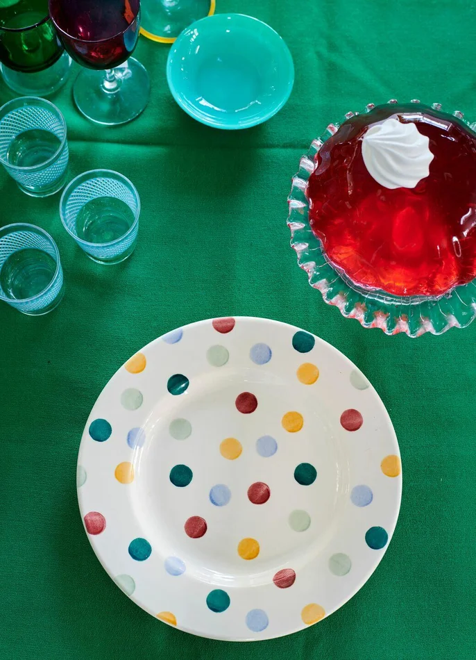 Emma Bridgewater | Polka Dot 8 1/2″ Plate – Unique Handmade & Handpainted English Earthenware British-Made Pottery Plates