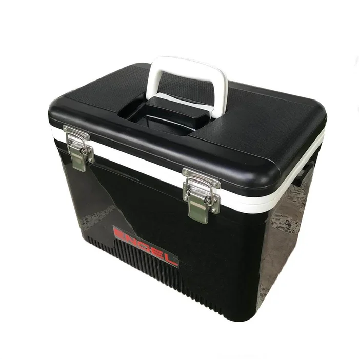 Engel 13 qt. Hard Sided Ice Chest Cooler, Black and White