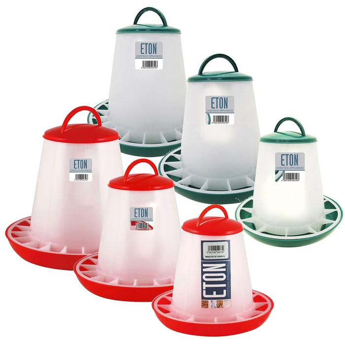 Eton Red or Green Plastic Chicken Feeders