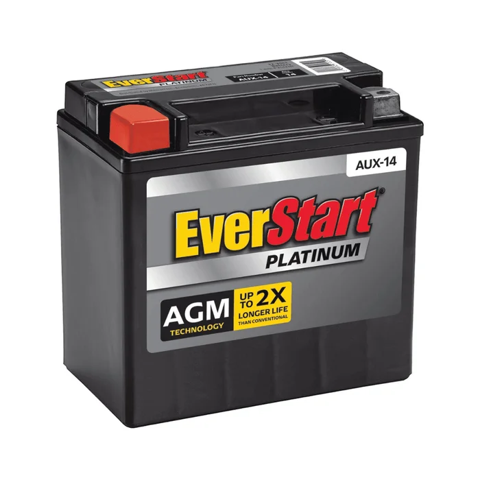 EverStart Platinum BOXED AGM Battery, Group Size AUX 14 12 Volt, 200 CCA