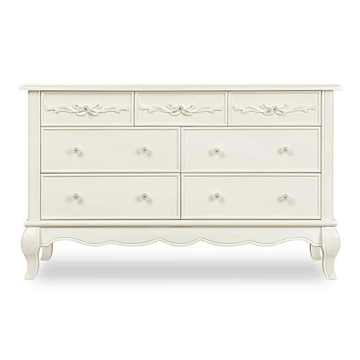 Evolur Aurora Ivory Lace Double Dresser (7-Drawer)