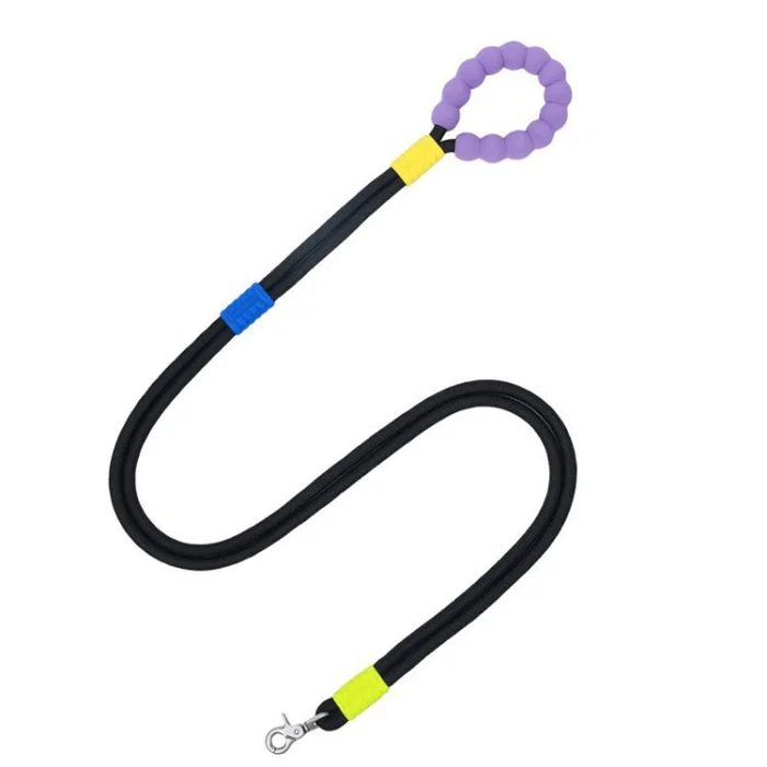 Explosion-Proof Two-Stage Dog Leash With Foam Handle For Medium And Large Dogs(Black Currant)