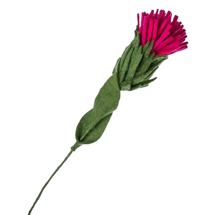 Felt Flower Single Stem Thistle