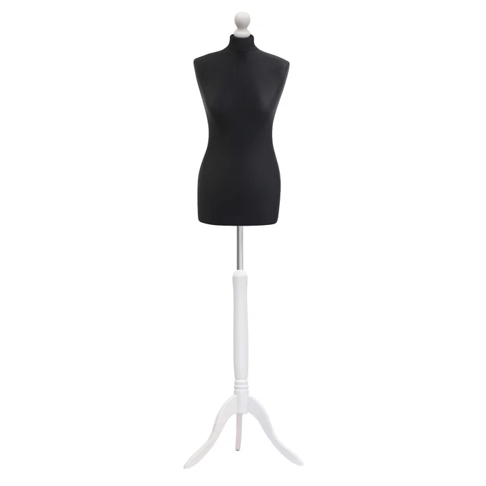 Female Dressmaking Tailors Dummies Mannequin Bust size 12-14 on white wood tripod with black cover