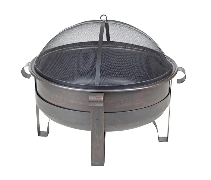 Fire Sense 35-in W Brushed Bronze Steel Wood-Burning Fire Pit