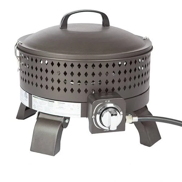 Fire Sense Sporty 15-in W 60000-BTU Mocha Portable Tabletop Aluminum Propane Gas Fire Pit