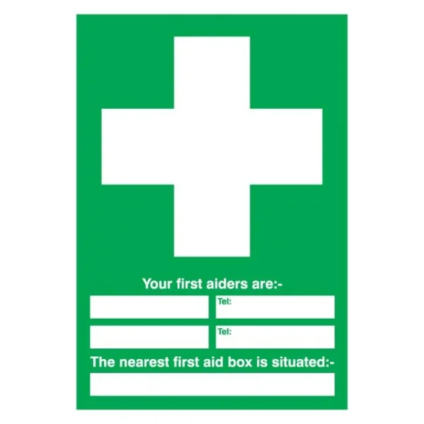 First Aider Awareness Sign – Rigid Polypropylene – 210mm x 148mm