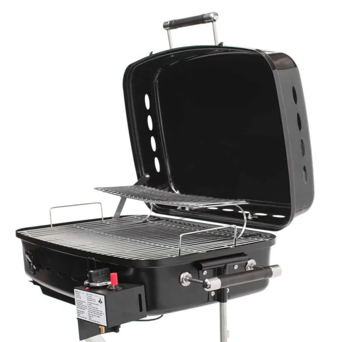 Flame King YSNHT400 RV Mounted BBQ Gas Side Mount Portable Propane Grill in Black