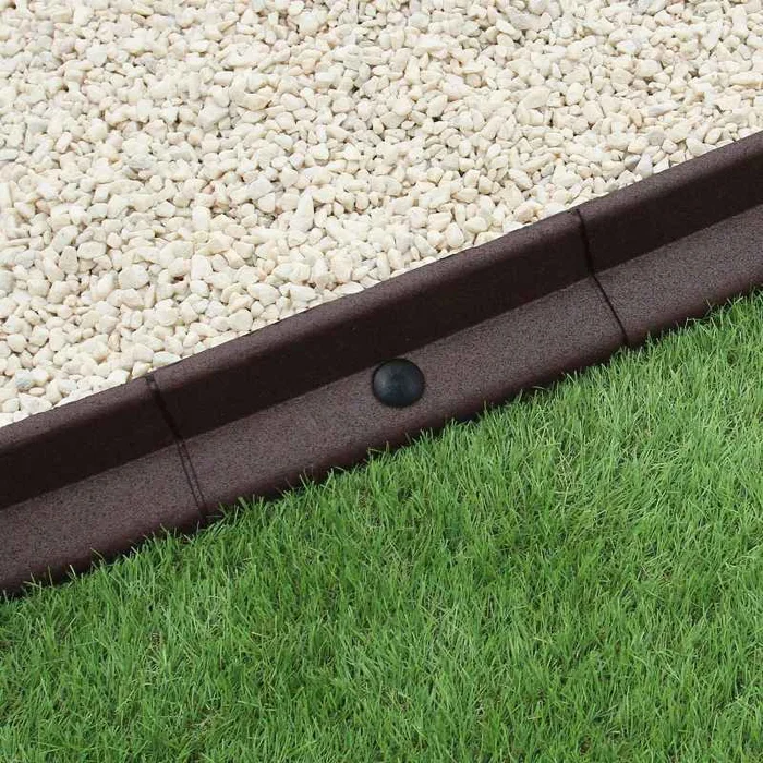 Flexible Lawn Edging Garden Border Grass Pathways Path Edge Vegetable Plot Flowerbed Raised Borders Rubber Artificial Grass Brown | Pack of 6 x 1.2m