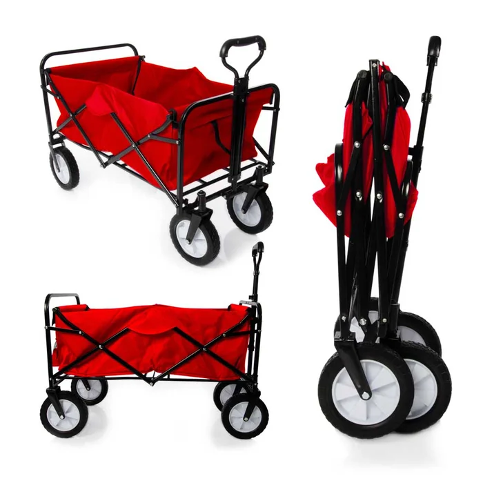 Foldable Garden Hand Cart – Heavy-Duty, Portable & Versatile Trolley (Red)