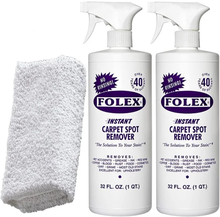 FOLEX Instant Carpet Spot Remover + 1 Daley Mint Cleaning Cloth, 32oz