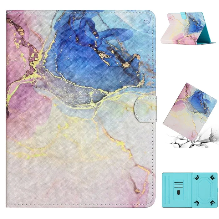 For 10 inch Tablet Marble Pattern Leather Tablet Case(Pink Blue)