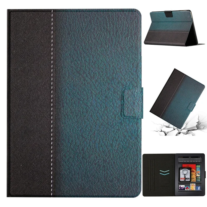 For Amazon Kindle Paperwhite 5 Stitching Solid Color Smart Leather Tablet Case(Green)