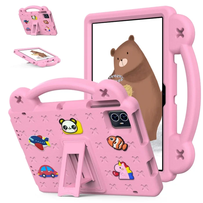 For Blackview Tab 80 10.1 2023 Handle Kickstand Children EVA Shockproof Tablet Case(Pink)