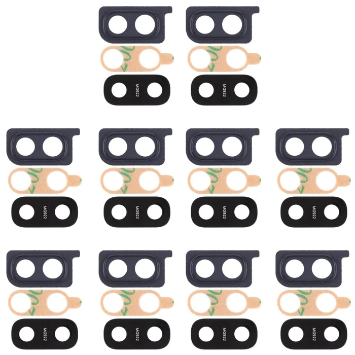 For Galaxy A20 10pcs Camera Lens Cover (Black)