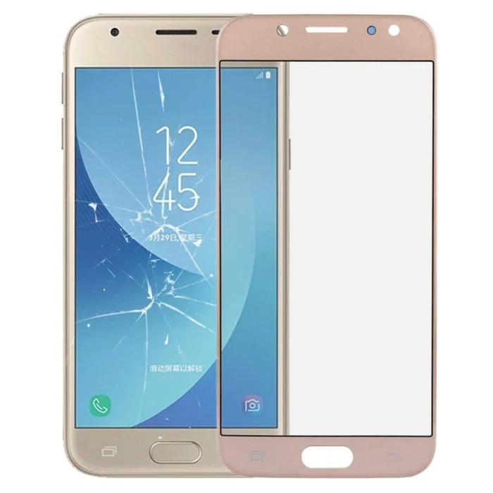 For Galaxy J3 (2017) / J330 Front Screen Outer Glass Lens (Gold)