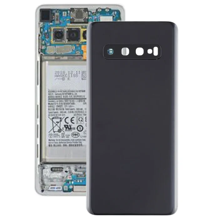 For Galaxy S10 Battery Back Cover with Camera Lens (Black)