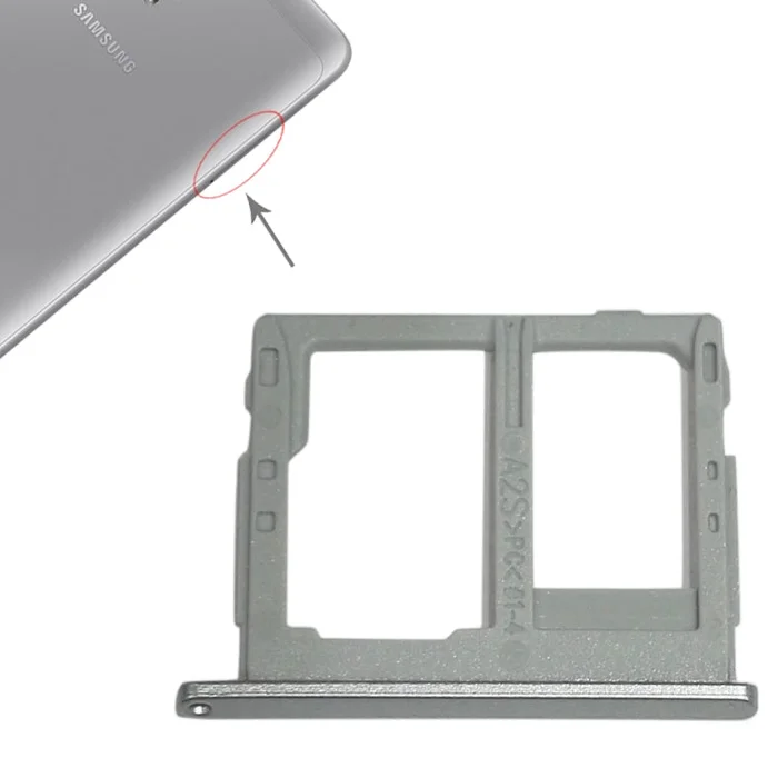 For Galaxy Tab A 8.0 / T380 / T385 SIM Card Tray + Micro SD Card Tray (Grey)