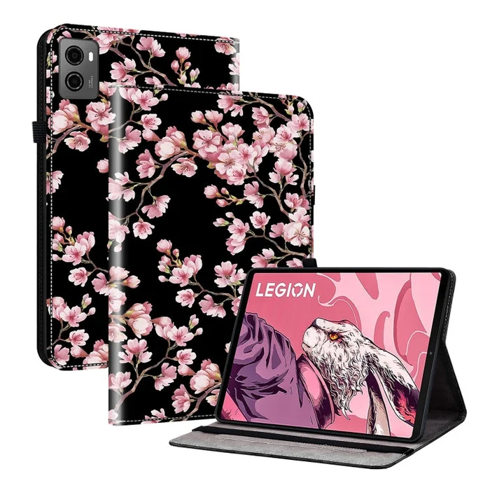 For Lenovo Legion Y700 2023 Crystal Texture Painted Leather Tablet Case(Plum Bossom)