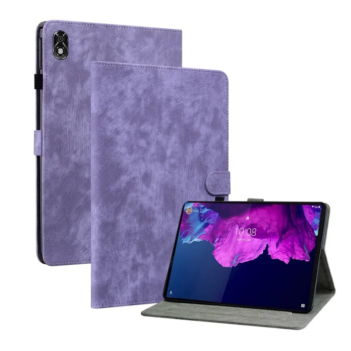 For Lenovo Legion Y700 Tiger Pattern PU Tablet Case(Purple)
