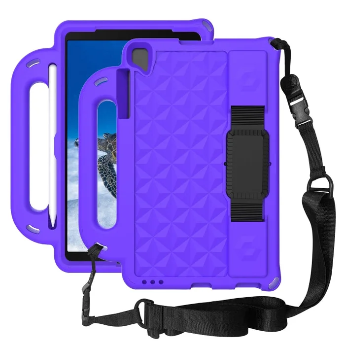 For Lenovo M10 X306X / X306F Diamond Series EVA Anti-Fall Shockproof Sleeve Protective Shell Case with Holder & Strap(Purple)