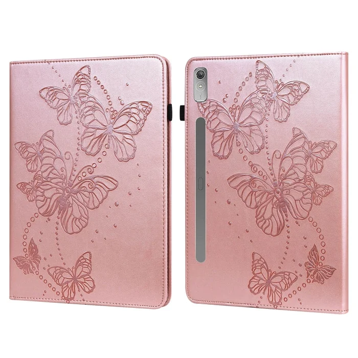 For Lenovo Pad Pro 2022 11.2 inch / Tab P11 Pro Gen 2 Embossed Butterfly Pattern Leather Tablet Case(Pink)