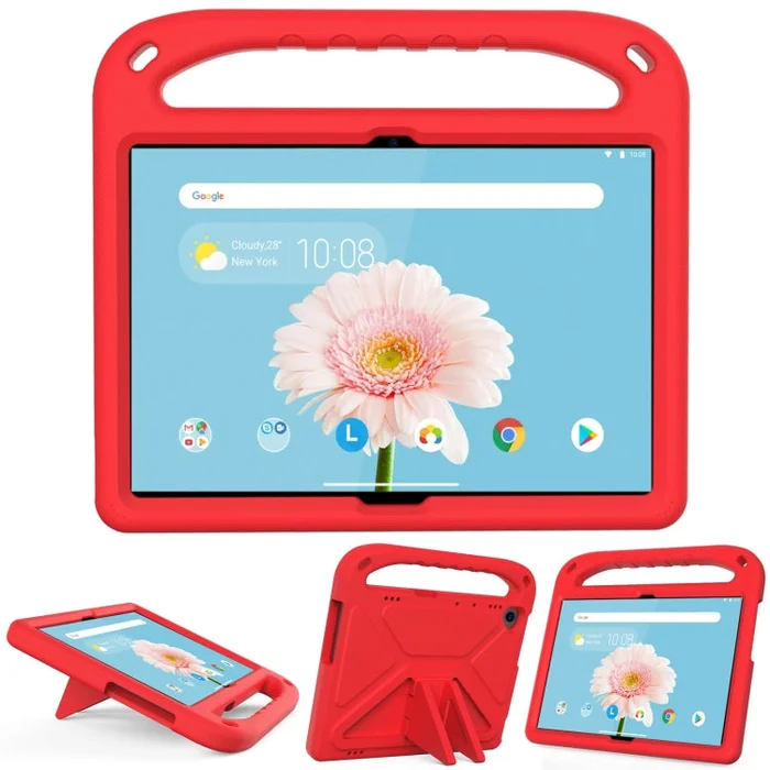 For Lenovo Tab M10 TB-X505F & TB-X605F / P10 TB-X705F Handle Portable EVA Shockproof Anti Falling Protective Case with Triangle Holder(Red)