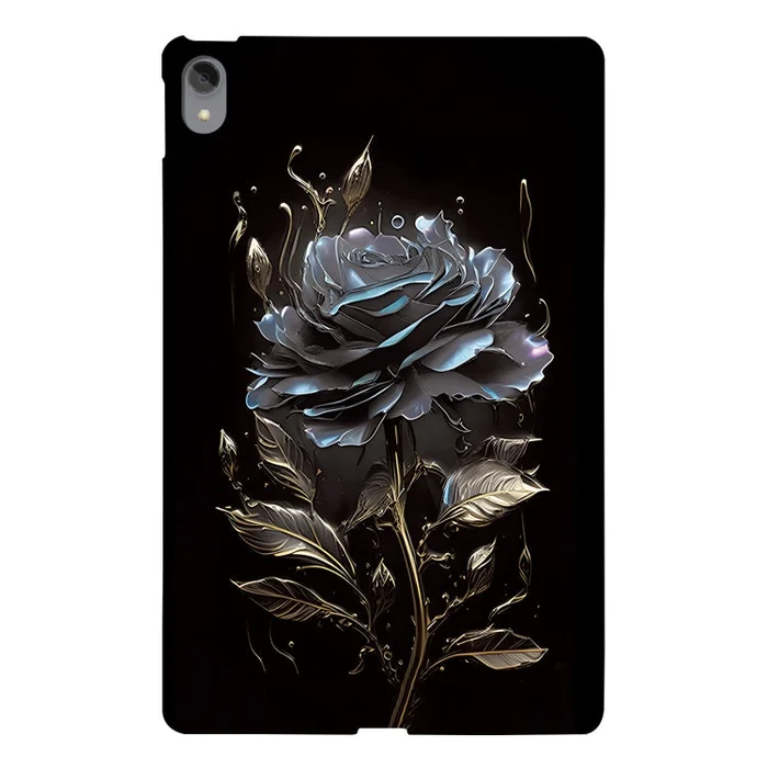 For Lenovo Tab P11 TB-J606F Color Painting Pattern Smart Tablet TPU Case(Black Rose)