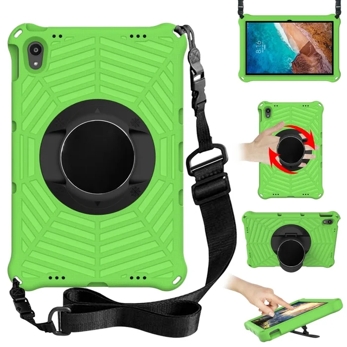 For Lenovo Tab P11 TB-J606F / XiaoXin Pad 11 Spider King EVA Protective Case with Adjustable Shoulder Strap & Holder(Green)