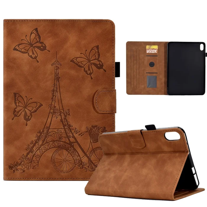 For Lenovo Tab P11 Tower Embossed Leather Smart Tablet Case(Brown)