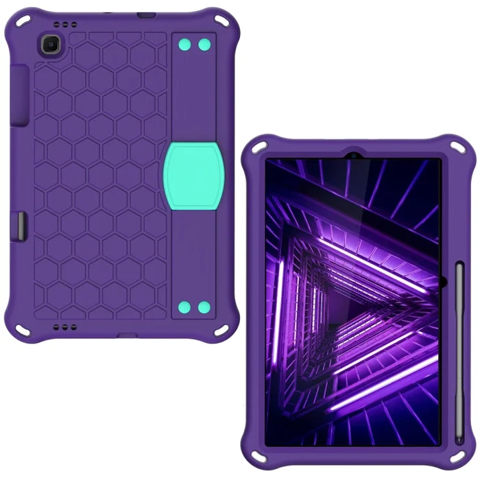 For Lenovo X306 / X606 / K10 Honeycomb EVA + PC Shockproof Tablet Case with Strap(Purple+Mint Green)