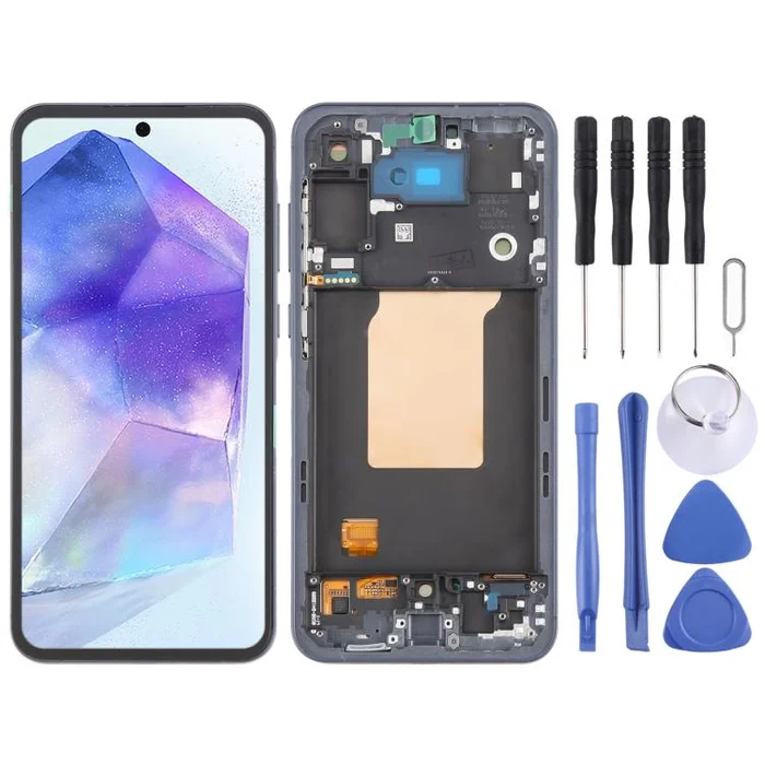 For Samsung Galaxy A55 SM-A556B Original LCD Screen Digitizer Full Assembly with Frame (Blue)