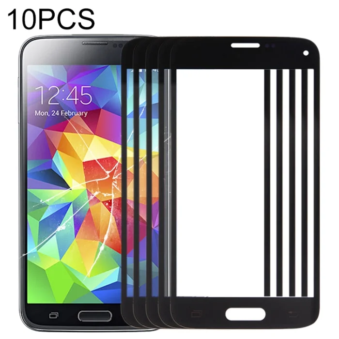 For Samsung Galaxy S5 mini 10pcs Front Screen Outer Glass Lens (Black)