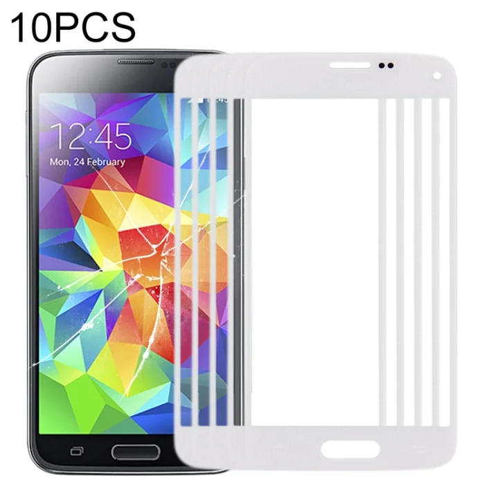For Samsung Galaxy S5 mini 10pcs Front Screen Outer Glass Lens (White)