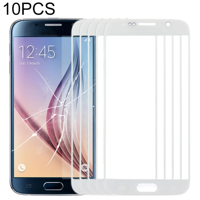 For Samsung Galaxy S6 / G920F 10pcs Front Screen Outer Glass Lens (White)