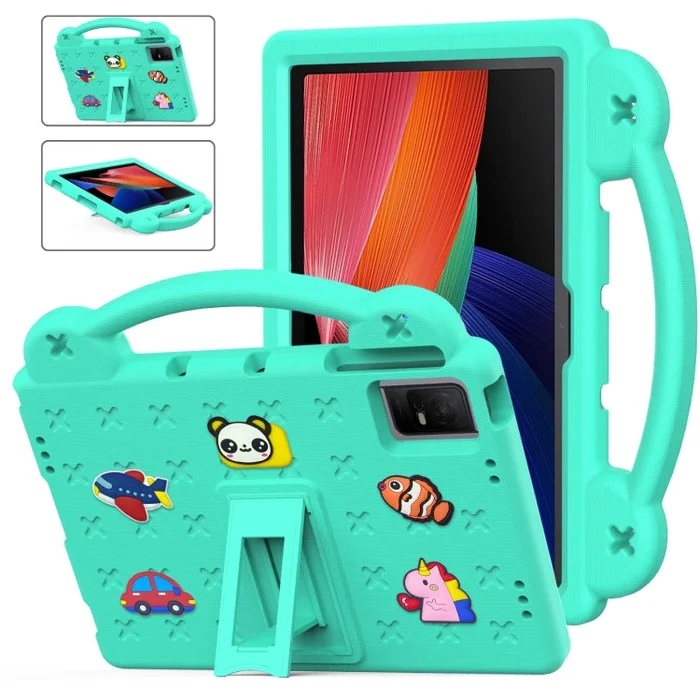 For TCL Tab 11 9466×3 Handle Kickstand Children EVA Shockproof Tablet Case(Mint Green)