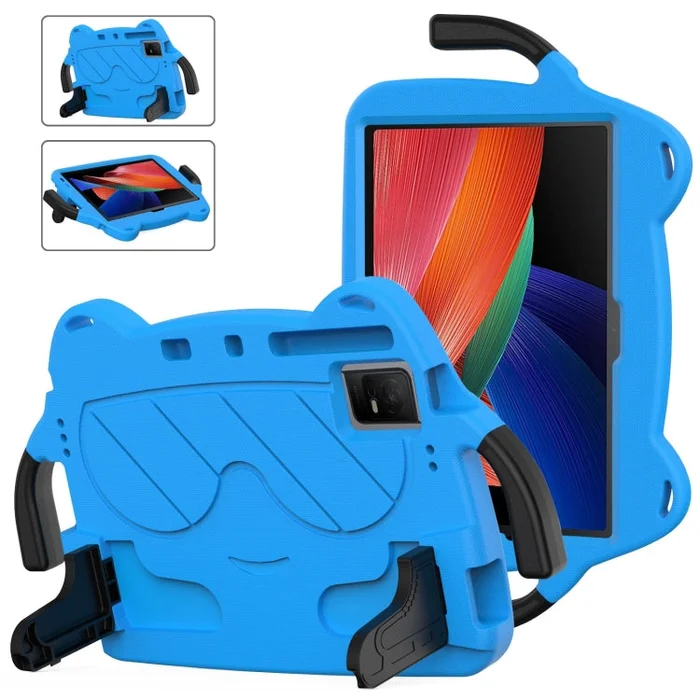 For TCL Tab 11 9466×3 Ice Baby EVA Shockproof Hard PC Tablet Case(Sky Blue+Black)