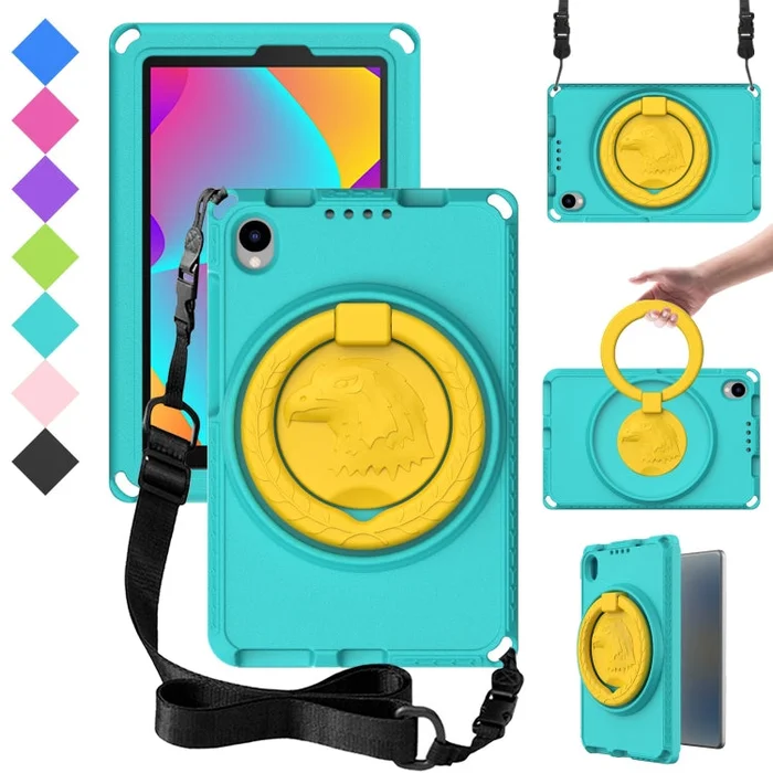 For TCL Tab 8 LE / WiFi 2023 EVA Hybrid PC Shockproof Tablet Case with Frame(Glacial Green)