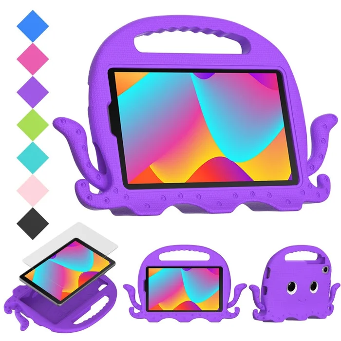 For TCL Tab 8 LE / WiFi 2023 Octopus Style EVA Hybrid PC Shockproof Tablet Case with Strap(Purple)
