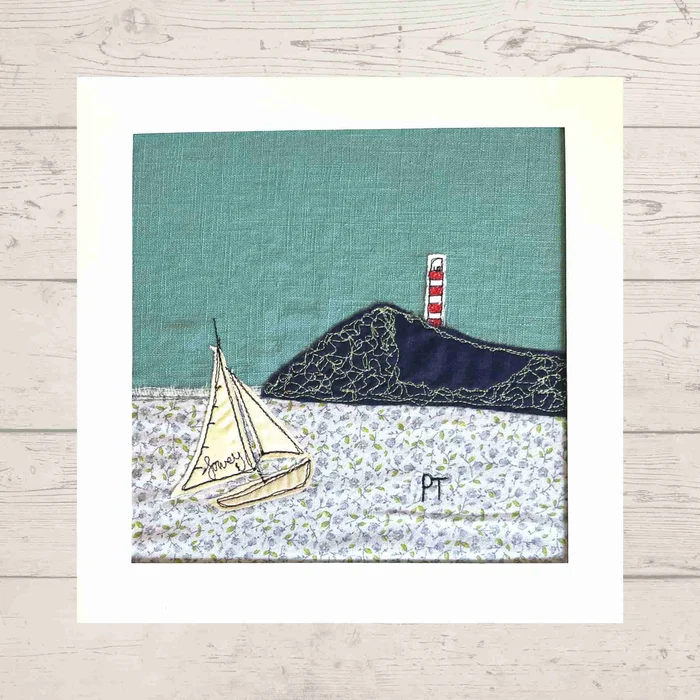 Fowey Gribbin, Poppy Treffry Embroidered Picture