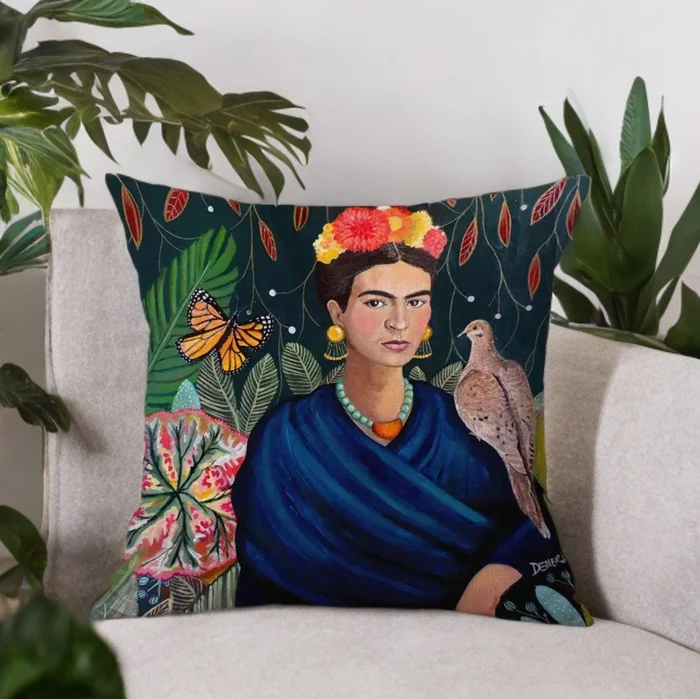 Frida and the Nature Throw Indoor Outdoor Cushion Cover