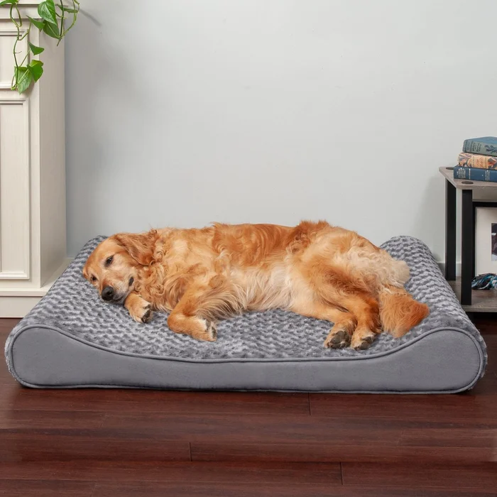 Furhaven Pet Bed for Dogs and Cats – Ultra Plush Luxe Lounger Orthopedic Dog Bed with Removable Cover, Gray. Medium