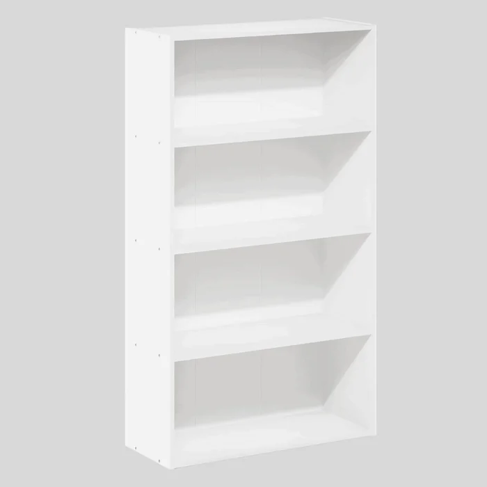 Furinno Pasir 4-Tier Bookcase/Bookshelf/Storage Shelves, White